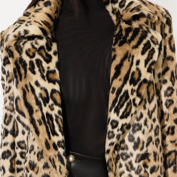 Alice + Olivia Brown NICHOLAS FAUX FUR COAT - Picture 5 of 5